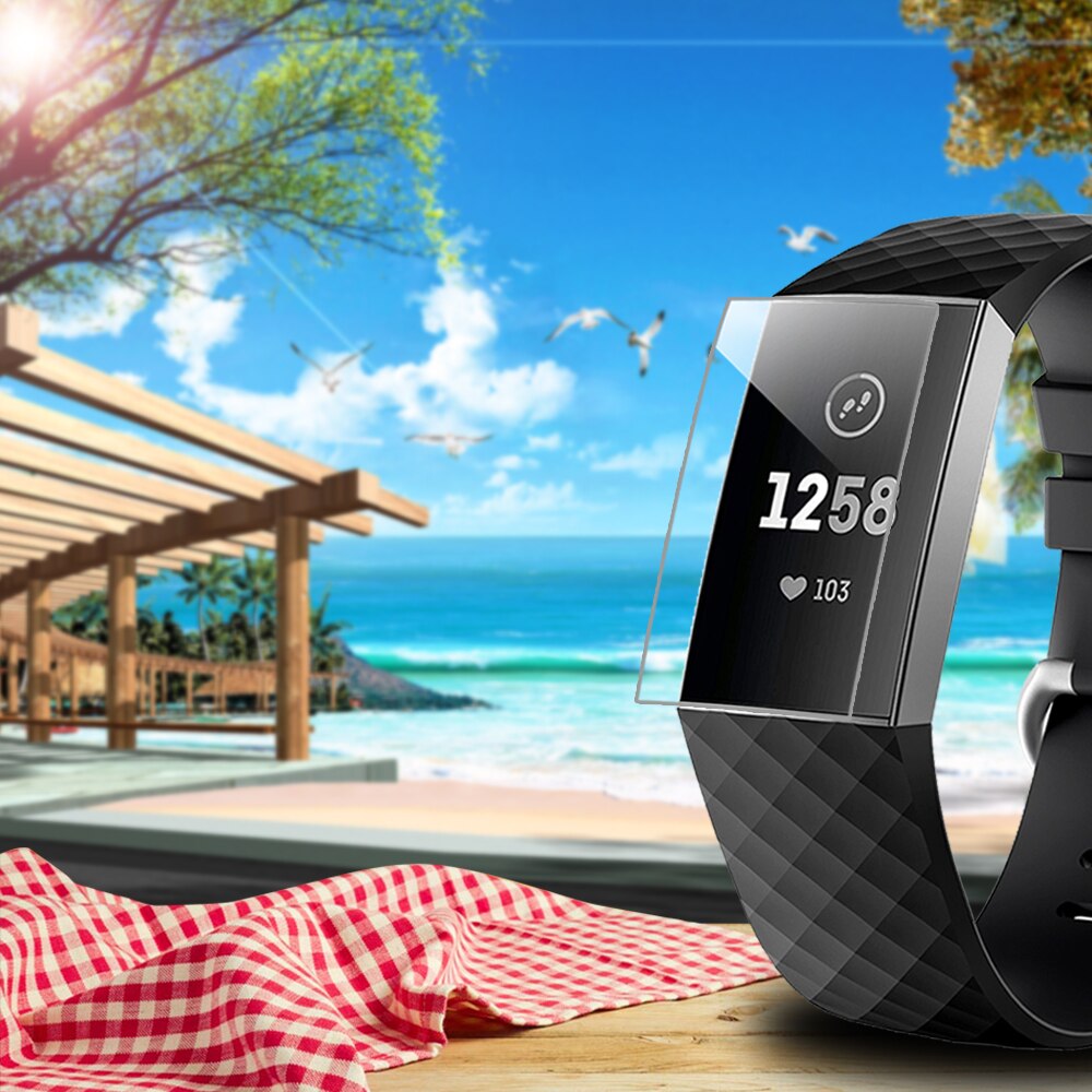 full dekker skjermbeskytter til fitbit lade 3 myk beskyttelsesfilm til fitbit lade 3 lade 4 ikke herdet glass