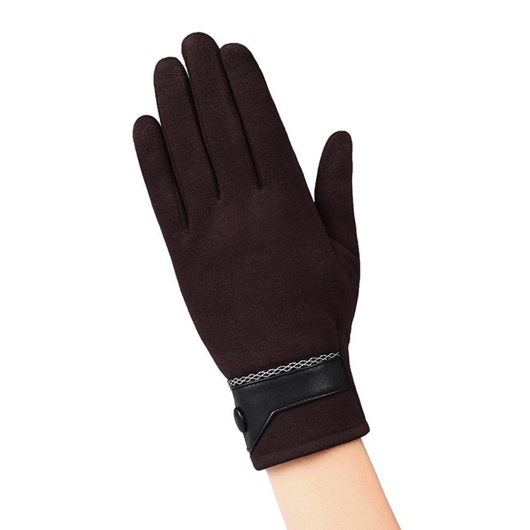 Men Casual Solid Full-Finger Windproof Touch A, B, E Screen Warm Screen, Black/Dark Blue/Gray Gloves: dark blueeone size