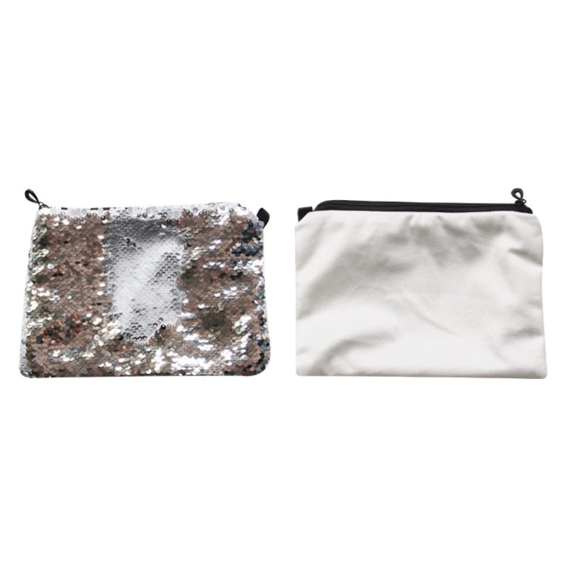 Sublimering blanke pailletter kosmetiske tasker transfer print makeup taske forbrugsvarer 10 stk/parti styles 16*23cm