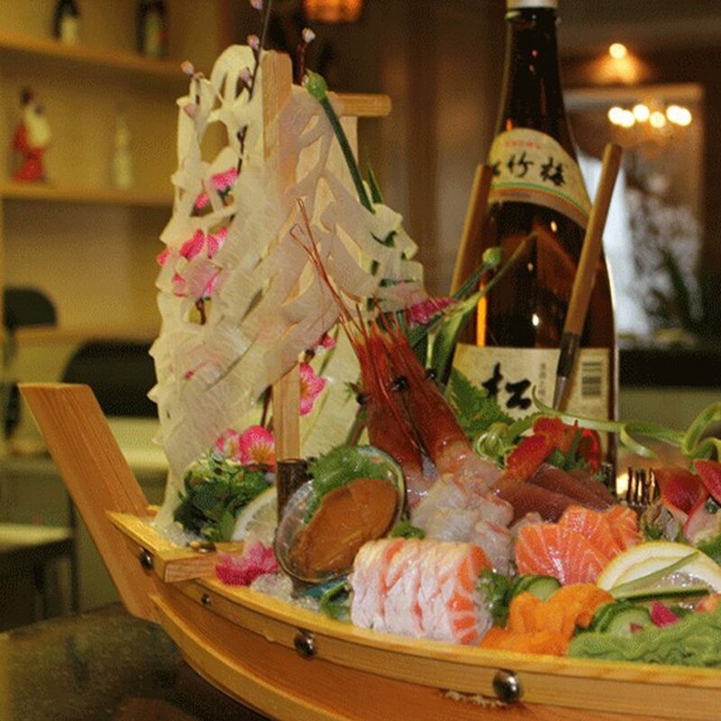 Træ sushi bakke serverer båd plade stor størrelse 50cm til restaurant