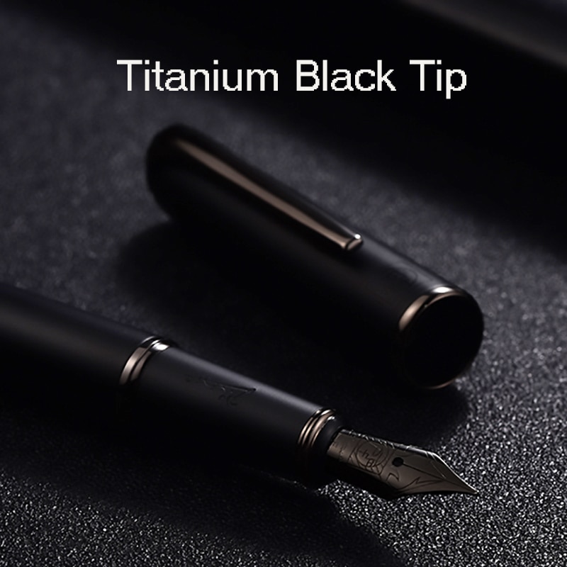 Picasso Pimio Black Metal Fountain Pen Titanium Black EF/M/Bent Nib 0.38/0.6/1.0mm Matte Barrel Box Option Business Pen Set