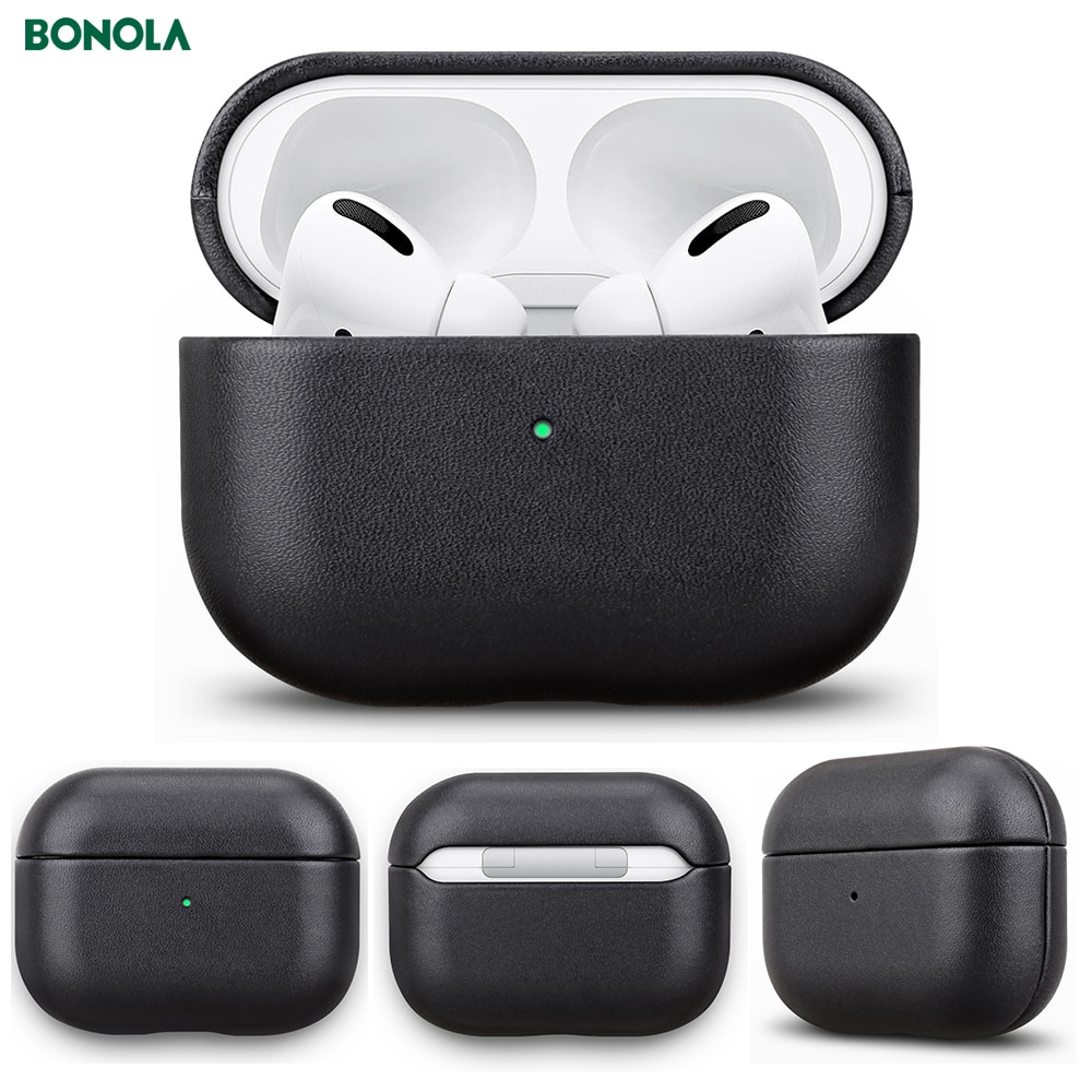 Bonola Native Italian Leather Case for AirPods Pro Seamless Fit Full Protection Cases for Apple AirPods 3/2 Tactile Feel Cover