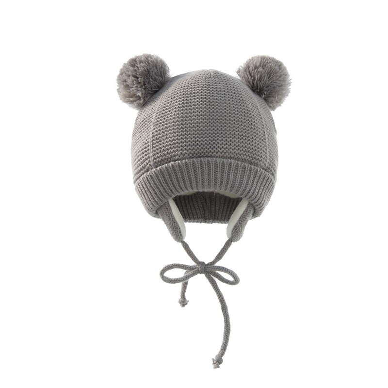 Set di 2 guanti per cappello da bambino Set di cappelli per bambini in maglia di pelliccia intrecciata a maglia solida 2021 inverno ragazzi ragazze bambini berretto cappelli per orecchie caldi: A1