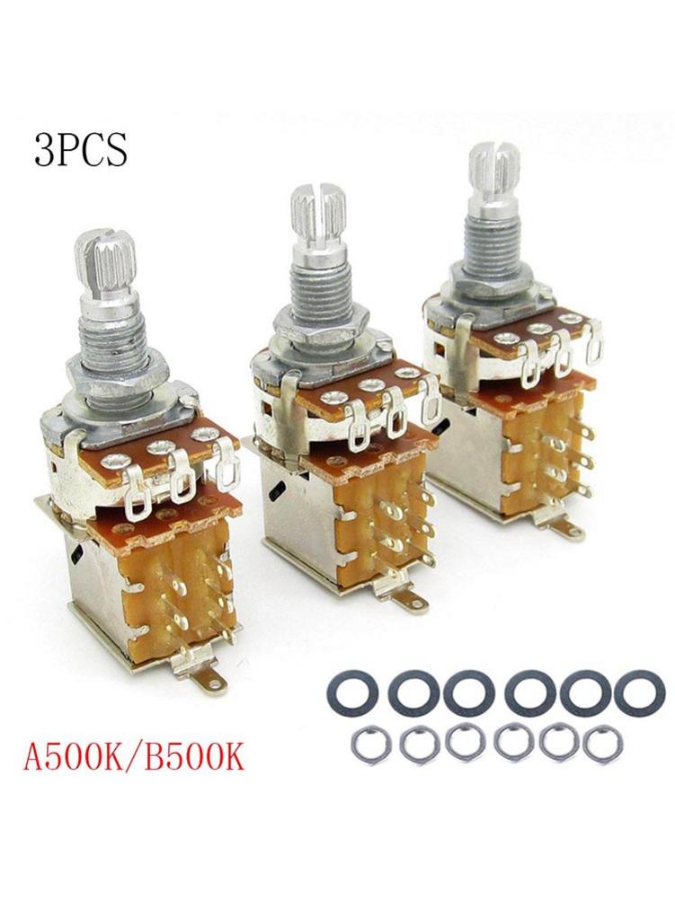 3 Stuks Push Pull Potentiometer Volume Tone As Schakelaar Voor Gitaar Liefhebbers Beginners Elektrische Gitaar Accessoires