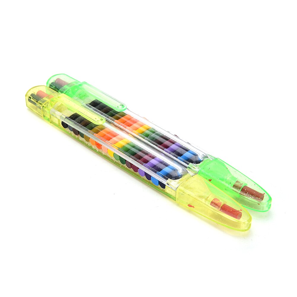 20 colores de aceite Pastel crayones pluma Pop Up crayones apilador lápices dibujo lápiz Graffiti pluma para niños