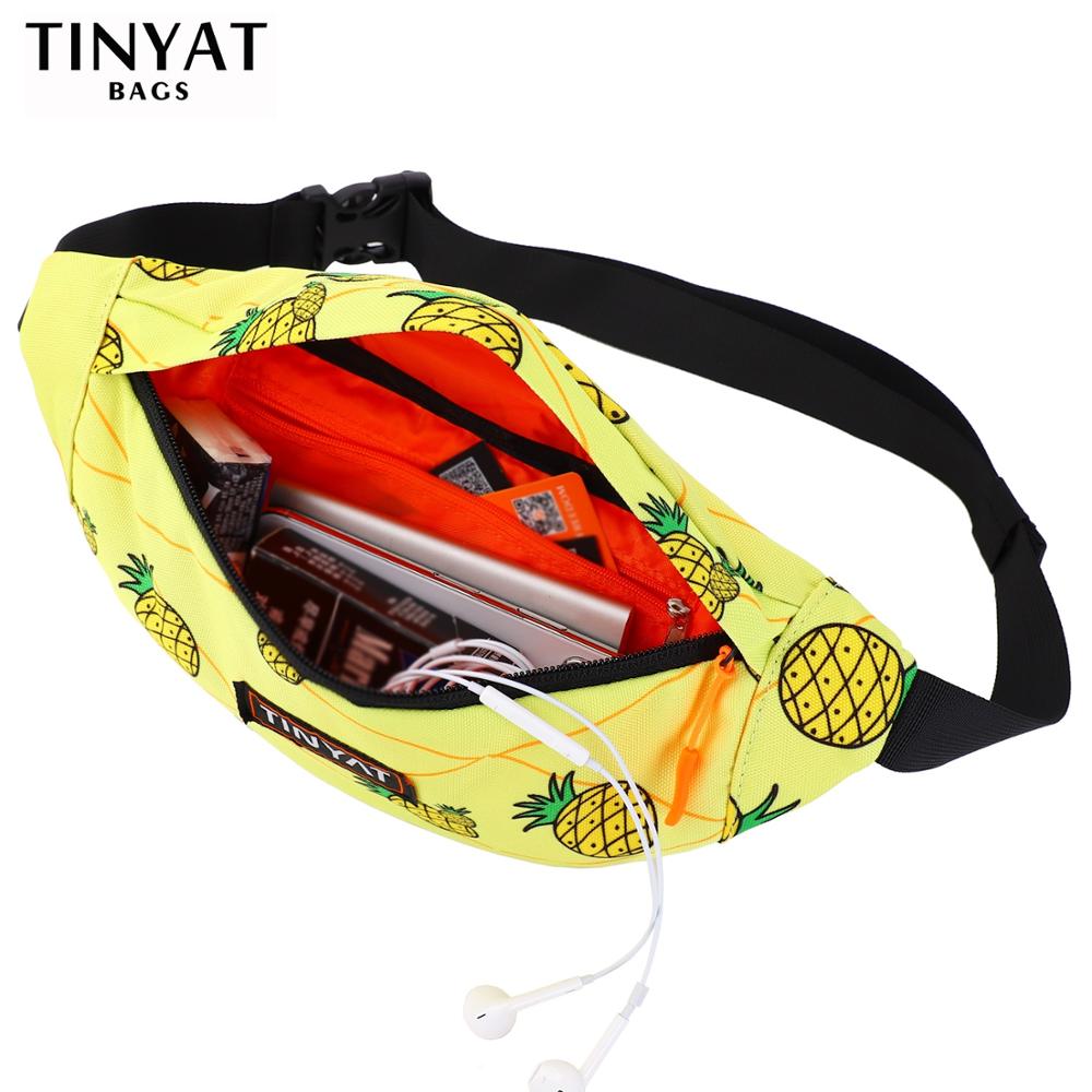 Tinyat Heuptas Pak Mannen Vrouwen Print Ananas Mode Canvas Riem Tas Toevallige Riem Pouch Vrouwelijke Reizen Banaan Tassen Mannen fanny