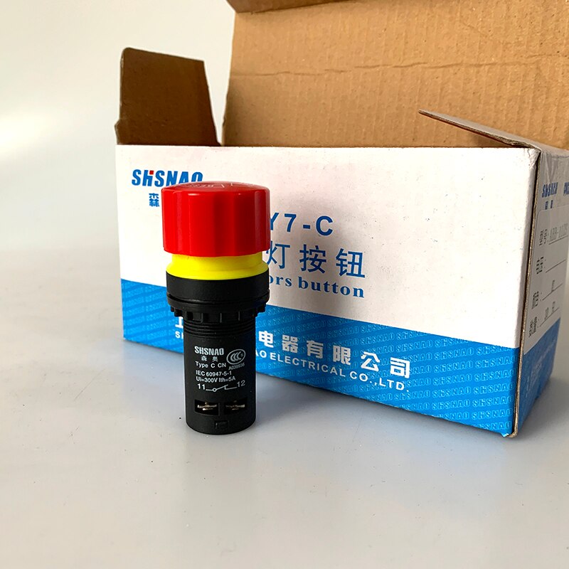 10pcs SAY7-C ABB-11ZS emergency stop button switch with self-locking 22mm rotation reset