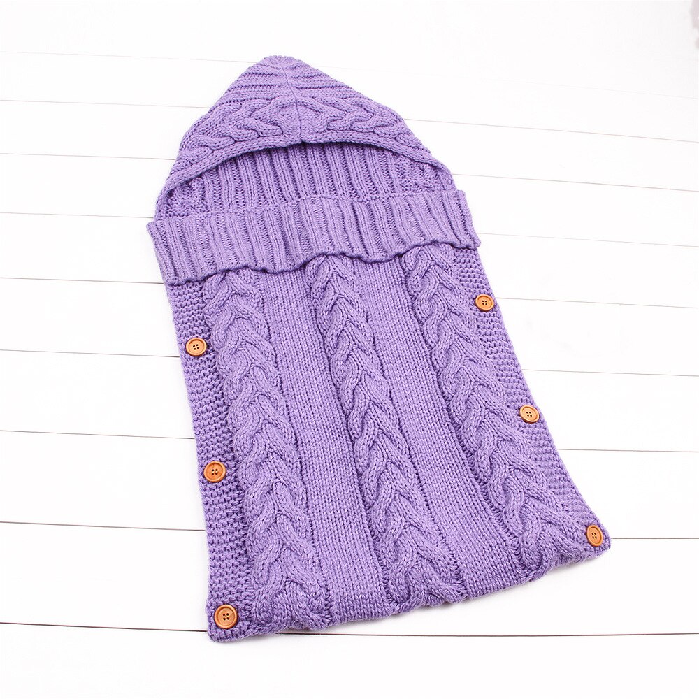 Pasgeboren Baby Winter Kinderwagen Wrap Deken Voetenzak Warm Gebreide Haak Inbakeren Anti-Kick Slaapzakken Peuter Baby Slaap Zak: 9