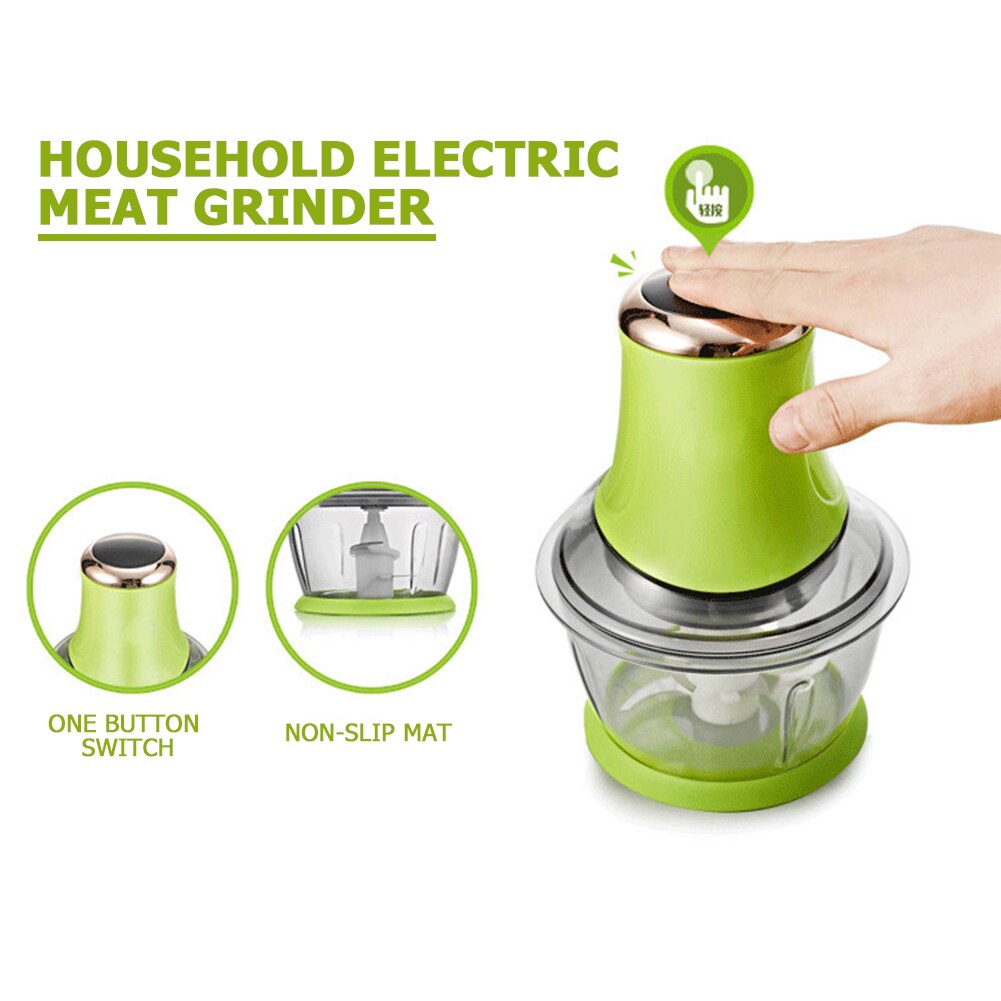 1.2L Capacity Meat Grinder Food Chopper Stainless Electric Kitchen Electric Chopper Meat Grinder Shredder