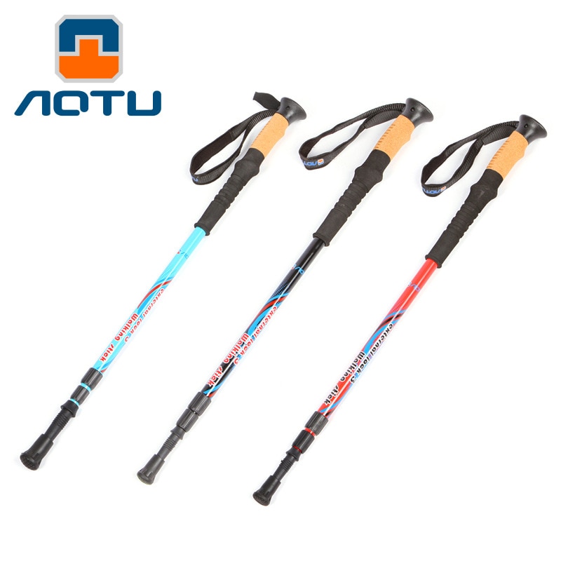Bastón de senderismo ultraligero, palo de Trekking, 3 secciones, 260g, para exteriores, Alpenstock de carbono