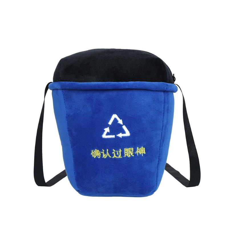 Creativo Borse a Spalla Donne Catena 3D spazzatura-Lattine di Borse A Tracolla di Flanella Borsa Dei Soldi ottavino Borse a Spalla Dropshipping: blu
