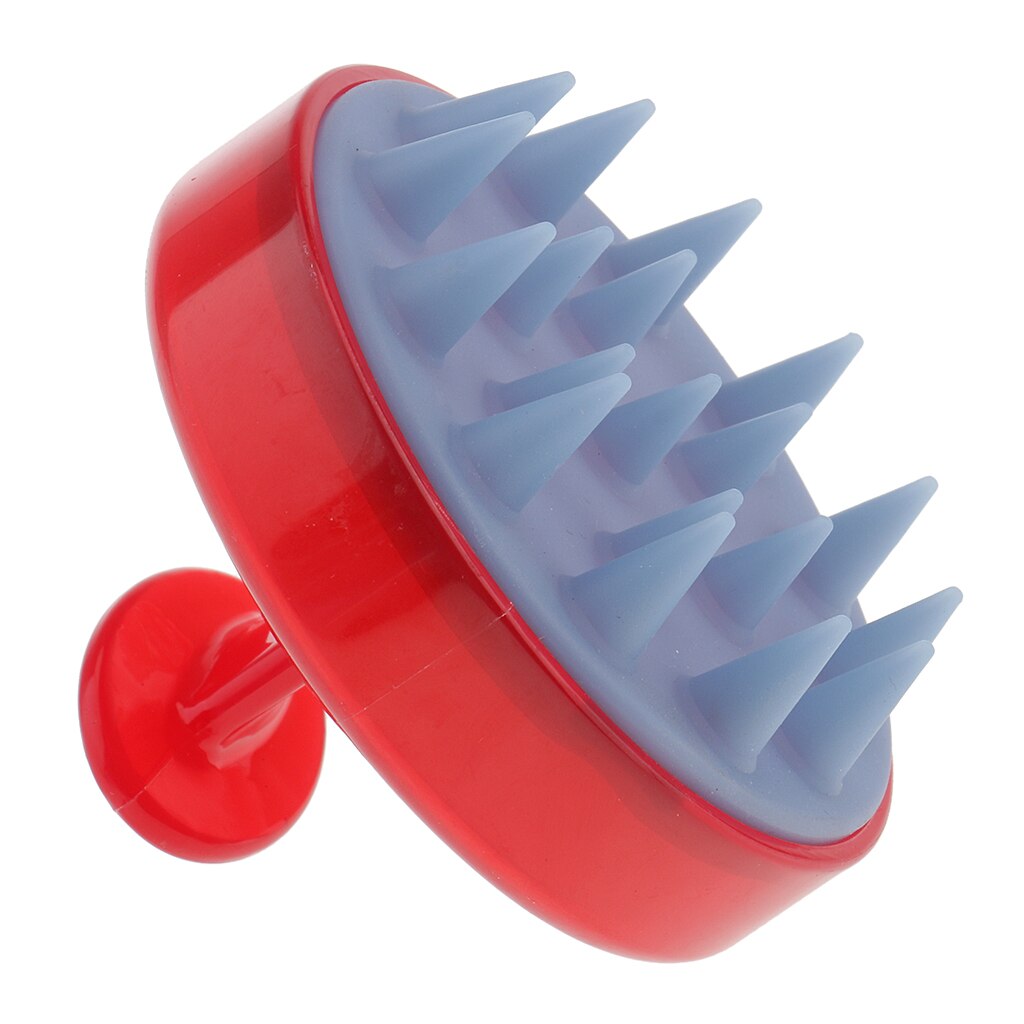 2 st mjuk silikon schampo hårbotten dusch hårborste hår tvätt exfolierande massager massage borste kam för män kvinnor röd blå