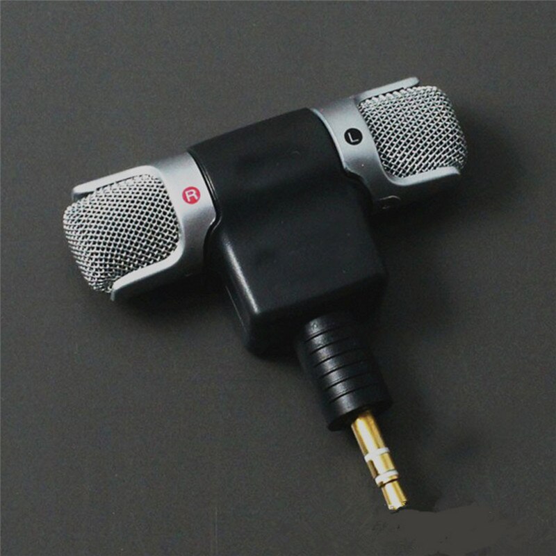 Mini Stereo Recording Microphone Mic With 3.5mm Mini Jack For PC Laptop Notebook Left and Right Channel