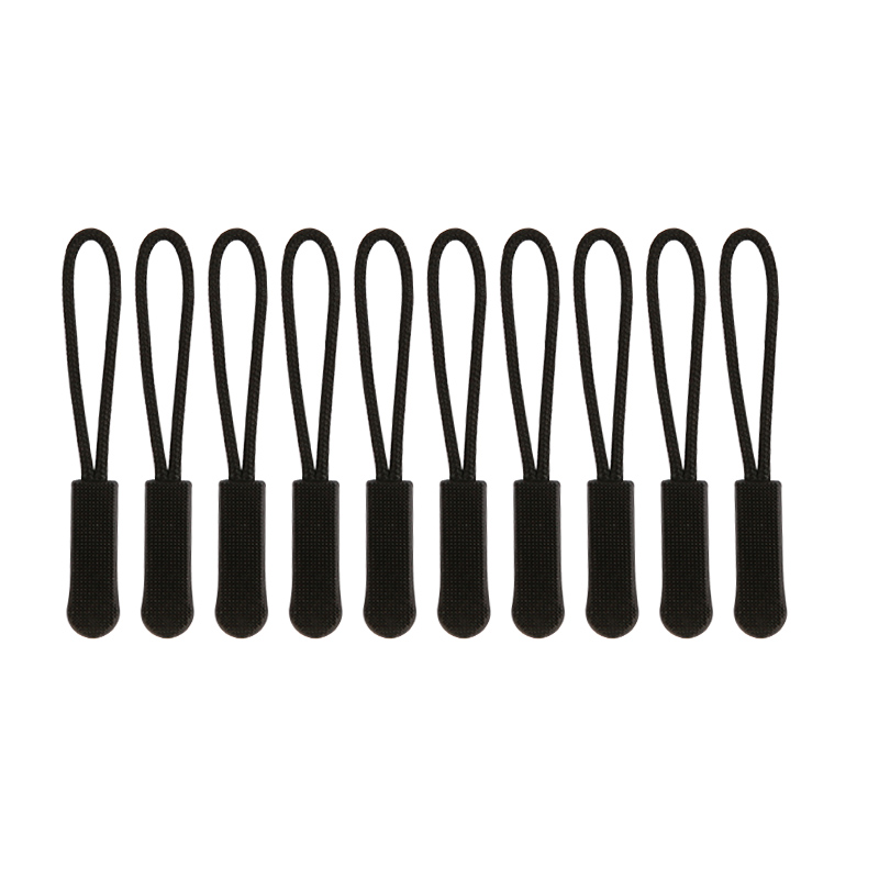 10/11/20/21 Uds. Tiradores de cremallera de repuesto extensor de cable para mochilas chaquetas equipaje monederos bolsos: Negro