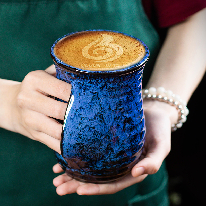 1 unidad, taza de café de cerámica creativa de 500ml, cerámica cambiada con horno, bonitas tazas de té, taza de té de Kung Fu,