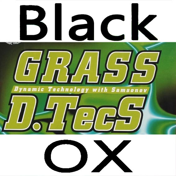 TIBHAR GRASS D.TECS OX sin esponja pips-tenis de mesa de ping pong de goma, de larga defensa: black OX