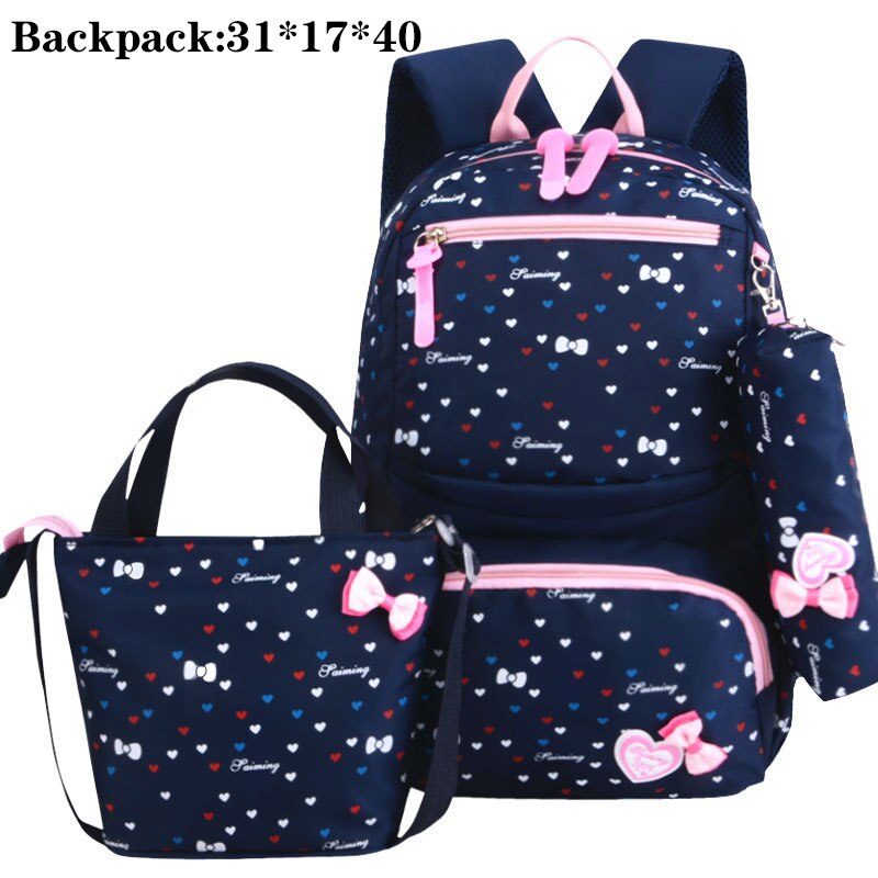3 Set Waterdichte Schooltas Mode School Rugzak Canvas Schoudertassen Afdrukken Meisjes Schooltassen Mochilas Kinderen Kids Bag