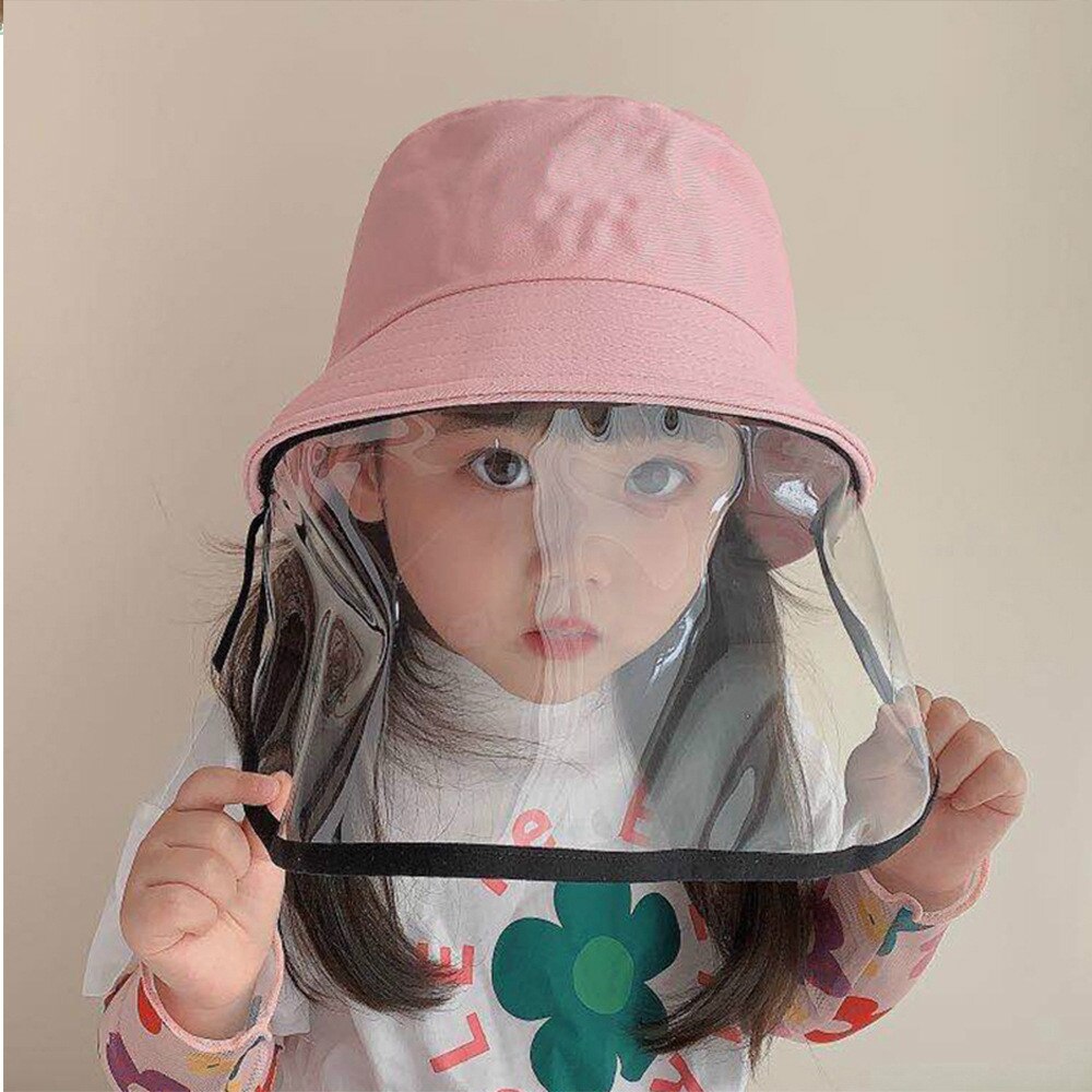 Multifunctionele Beschermende Cap Beschermende Cap Oogbescherming Anti-Fog Winddicht Cap Anti-Speeksel Masker Cap: Children pink