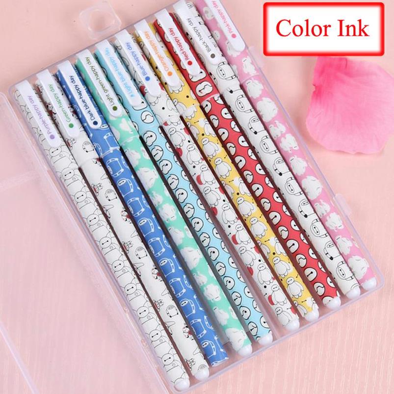 10 unids 6 unids kawaii flor colorida Cancillería gel pluma material escolar oficina papelería papelaria canetas coloridas color de la pluma 04083: 3