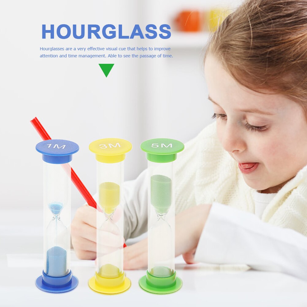 3pcs Classroom Game Sand Clock Timer 1/3/5 Minutes Hourglass Sandglass Toothbrush Swivel Sand Timer Shower Timer