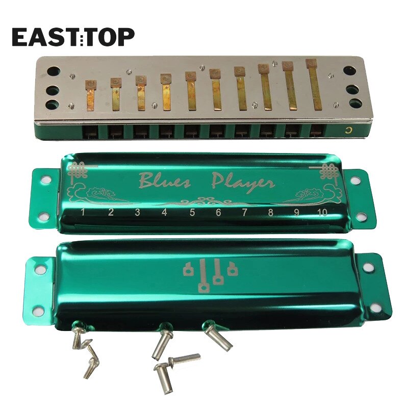 EASTTOP PR020 10 Holes Diatonic Harmonica Blues Harp Diatonic 10 Hole Blues Harmonica Musical Instruments