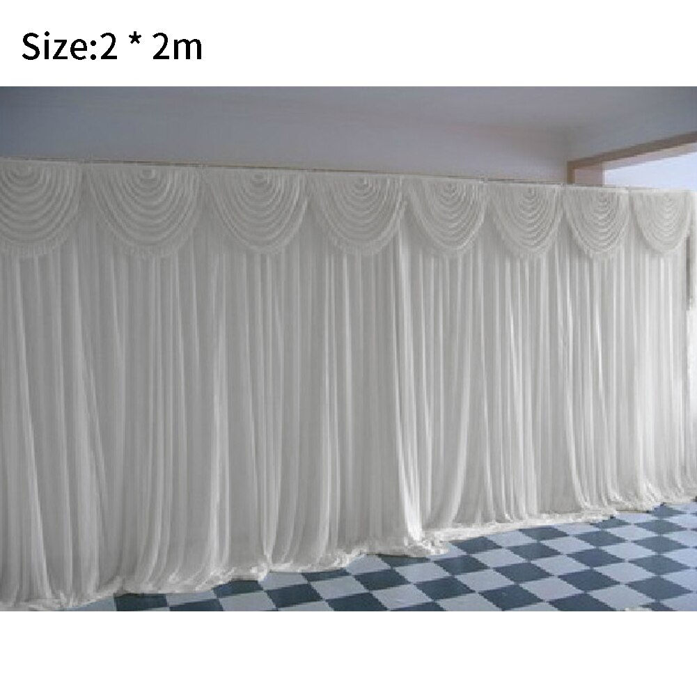 2 x 2m voile drapering dekoration begivenhed baggrund gardin romantisk loft bryllup indretning til scene væg skiller fest med swag gaze