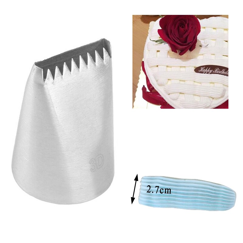 # 3D Grote Maat 8 Tanden Basketweave Nozzle Naadloze Icing Buis Cake Decorating Pastry Tip Tool Icing Piping nozzle