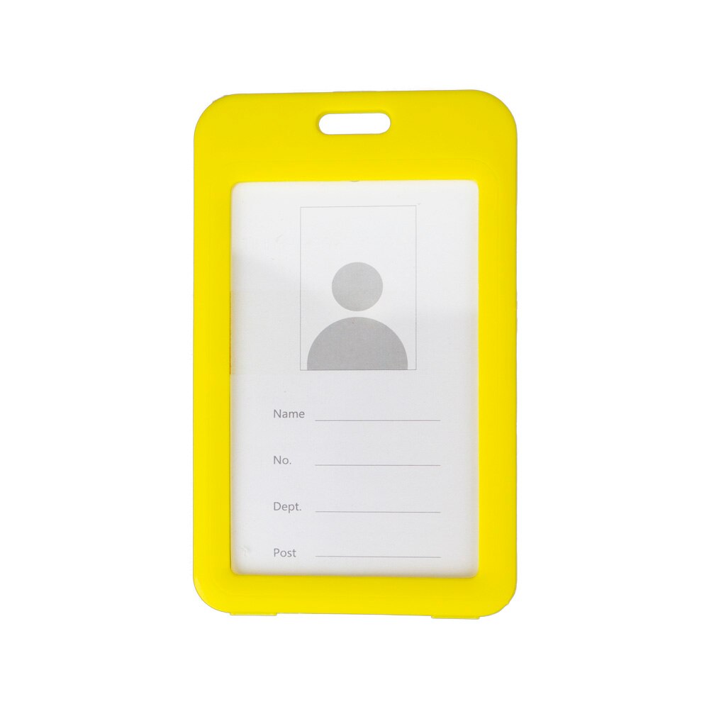 Color ID Card Holder Plastic Badge Holder Name Identification Sleeve Dual Clear Business Exhibition Shell Office school entrance: Yellow