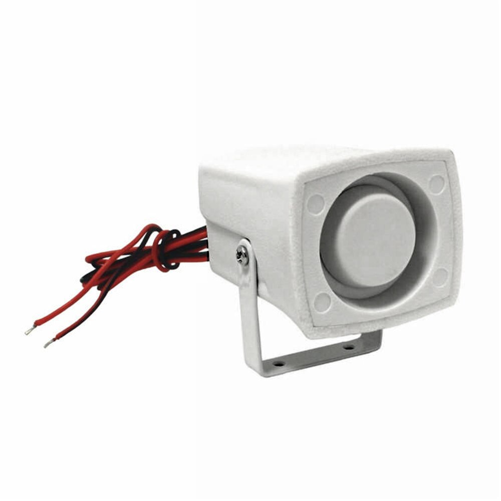 Mini alarma de cuerno sirena dB alarma de sonido DC 12V con cable de sirena de Interior para el sistema de alarma del hogar