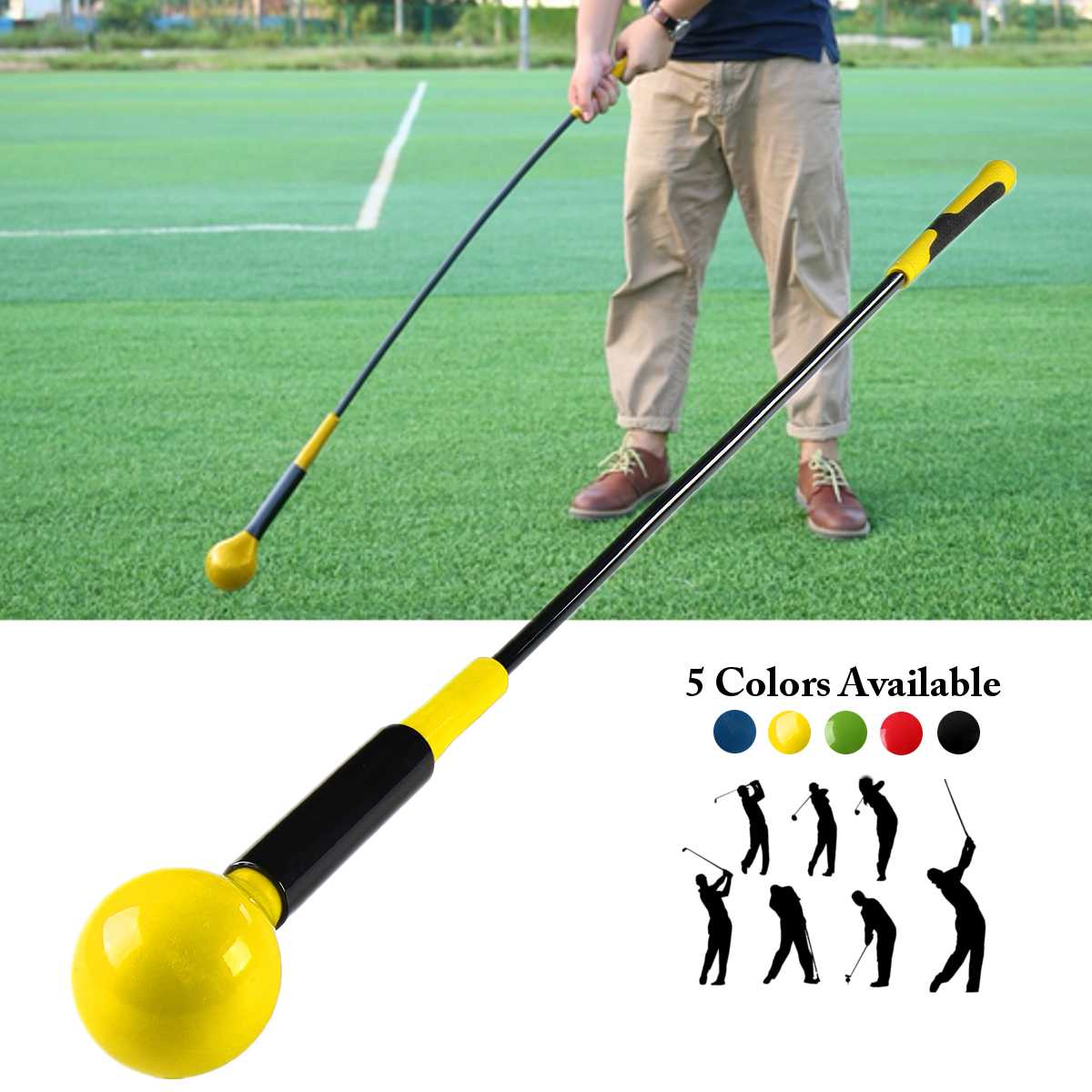 120cm Golf Practice Swing Aids Tool Beginners Auxiliary Training Equipment Swing Exercise Stick Indoor Outdoor Golf Equipment