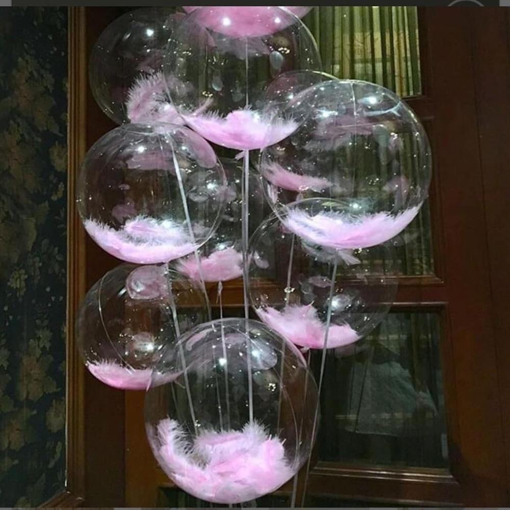 100 Uds macarrones pluma colorida globos Bobo transparentes rellenos decoraciones para cumpleaños y bodas caja de globo DIY artesanía relleno pluma