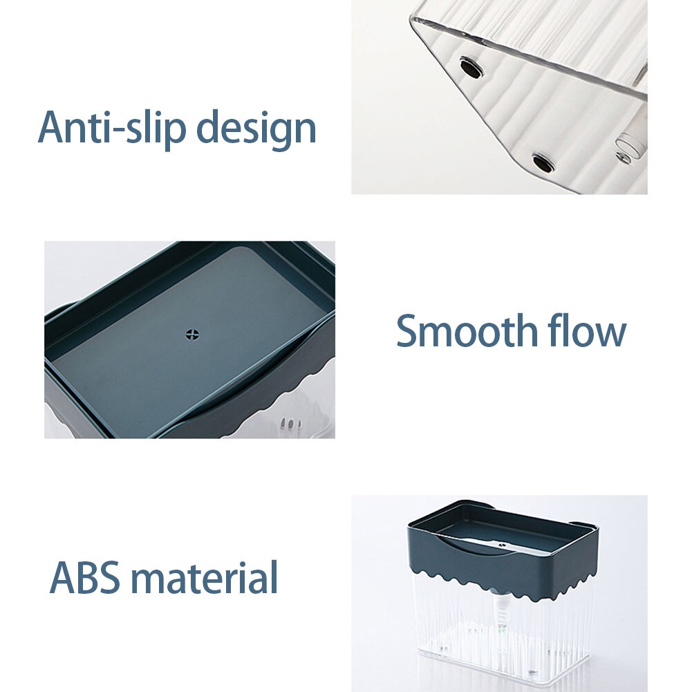 Dispensador de jabón tipo prensa para cocina, almohadilla de limpieza de esponja, contenedor de detergente, herramienta de limpieza del hogar