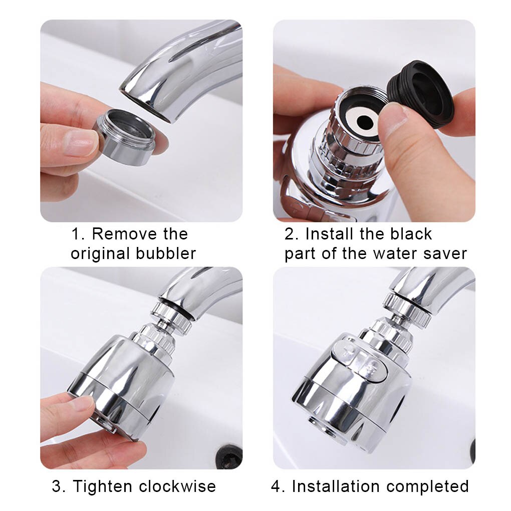 Kraan Nozzle Beluchter Waskolf Kraan Anti-Splash Nozzle Extender 360 Graden Swivel Water Saving Onder Druk Kraan Spuitmond