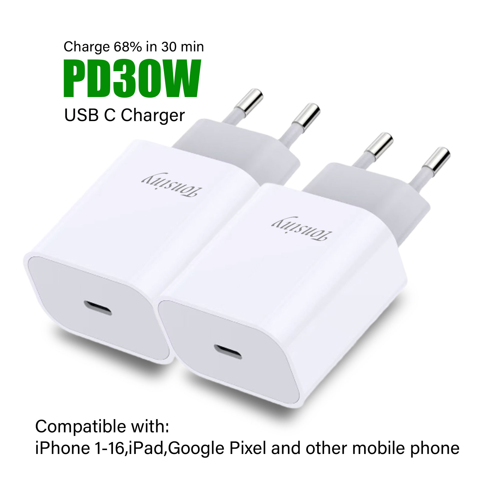 For PD 30W Charging For iPhone 14 Pro Max 13 12 mini 11 Fast Charger X XS XR 7 8 6 Plus SE Phone Accessories: DE
