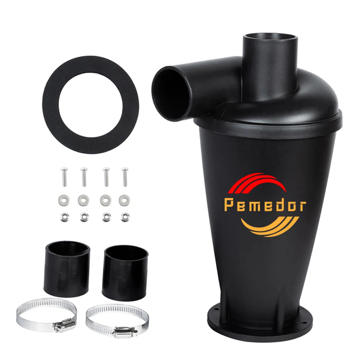 Doppelfiltrations-Zyklon-Staubsammler, 50 mm/2 Zoll, DIY-Turbolader-Holzbearbeitungsfilter, industrieller Separator, Sammlerkanister: Schwarz
