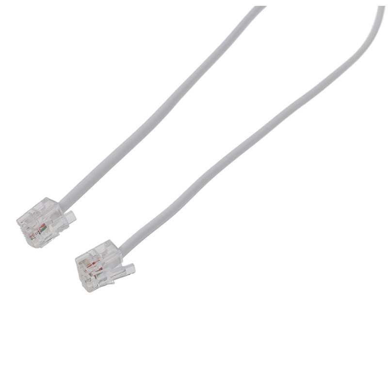 2 Pcs RJ11 Onderdelen: 1 Pcs 6P2C Modulaire Telefoon Telefoon Kabels Draad & 1 Pcs 6P4C 2 Way Outlet Telefoon Jack Line Splitter