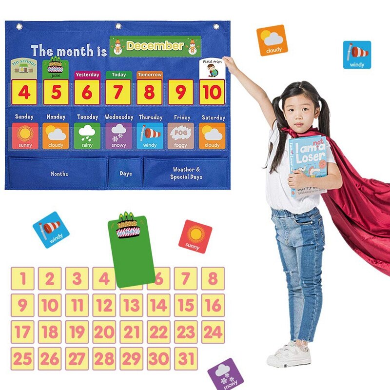 Kids Calendar First Weekly Calendar Children Date ... – Grandado