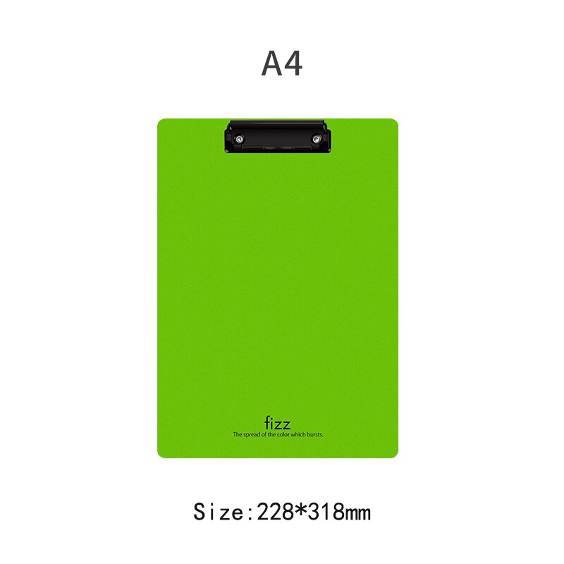 A4 Plastic Writing Board with Clip File Folder Writing Pad File School and Office Supplies: Green