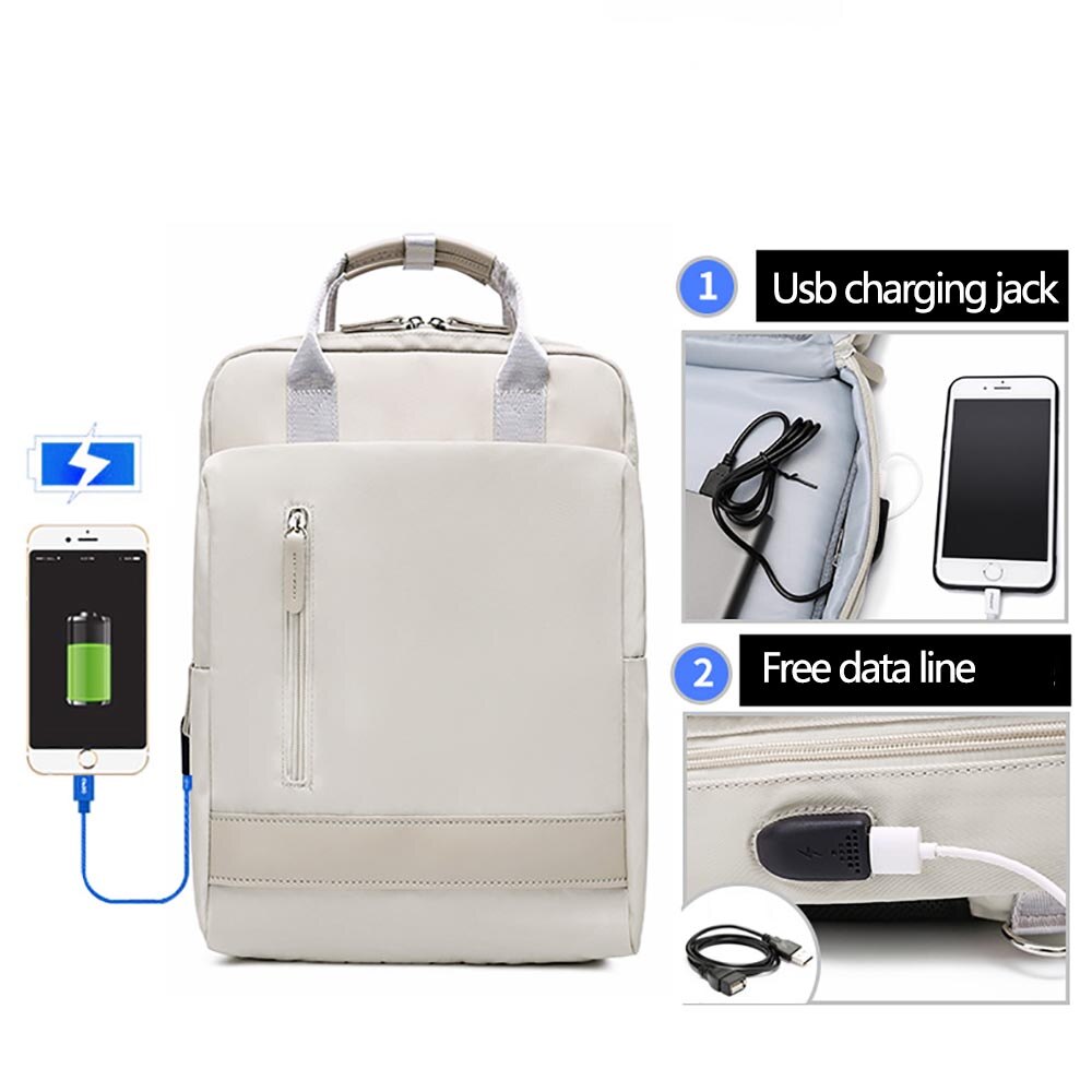 IKE MARTI Women's Backpack Daypack School Bag Sac A Dos Femme Man Waterproof Charging 15.6 Inch Laptop Backpack