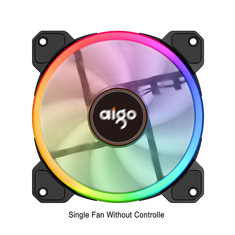 Aigo DR12 Pc Case Fan Adjust RGB Cooling Fan 120mm Quiet IR Remote Computer Cooler Cooling RGB Case Fan CPU Ventilador PC 12V: 1 fan only