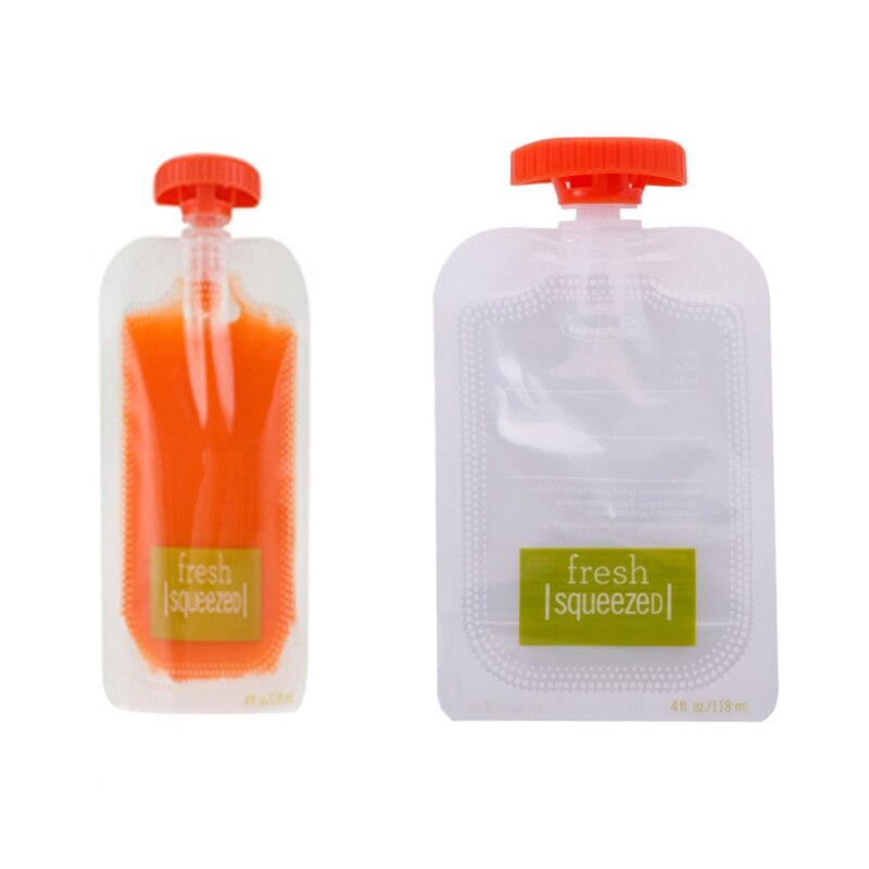 10Pcs/bag Reusable Food Pouches Homemade Organic Puree Refillable Children Squeeze Bag For Rice Paste Juice Yogurt Lightweight