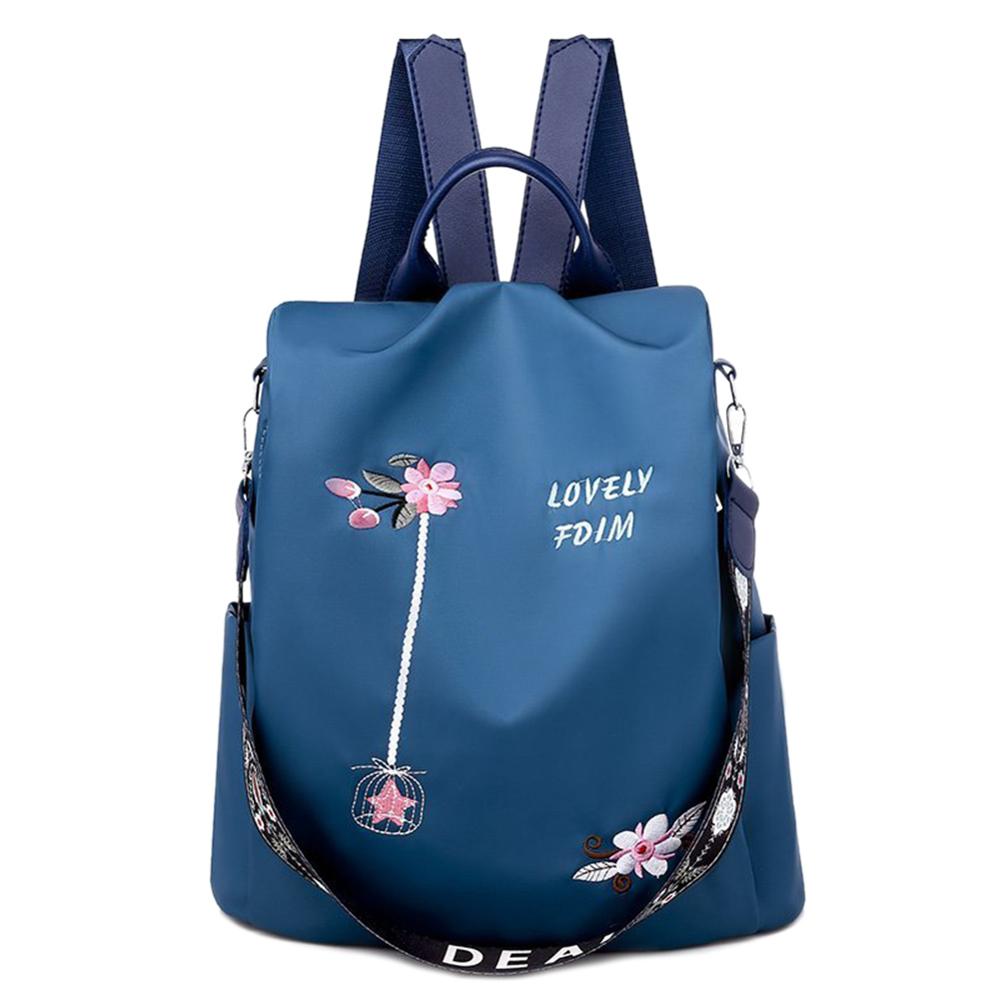 Female Anti-theft Backpack Waterproof Oxford Women Backpack Women Travel Bag Brand Ladies Large Capacity Backpack: Style D Blue
