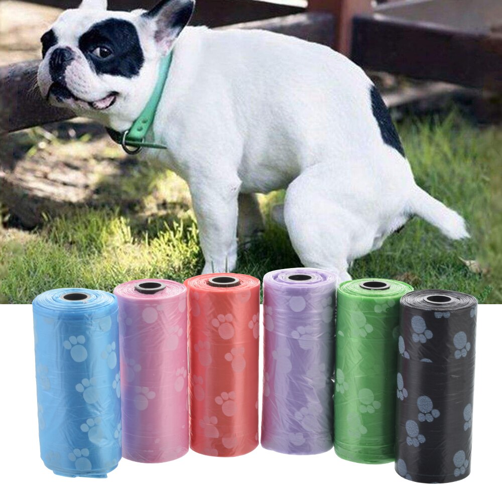 15PCS/1Rolls Pet Supply Cat Dog Poop Waste Bags Outdoor Home Clean Refill Degradable Garbage Bag Organizer
