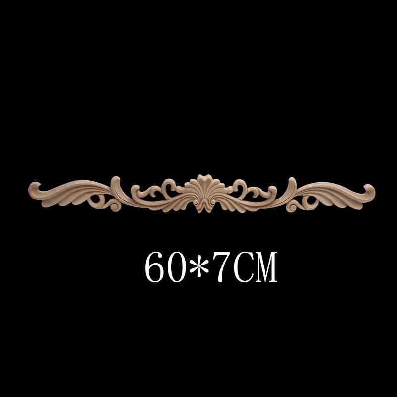 Houtapplicatie houtsnijwerk deur onlay ongeverfde decoratie bloemige lange houten huisdecoratie accessoires hoek: C23-5