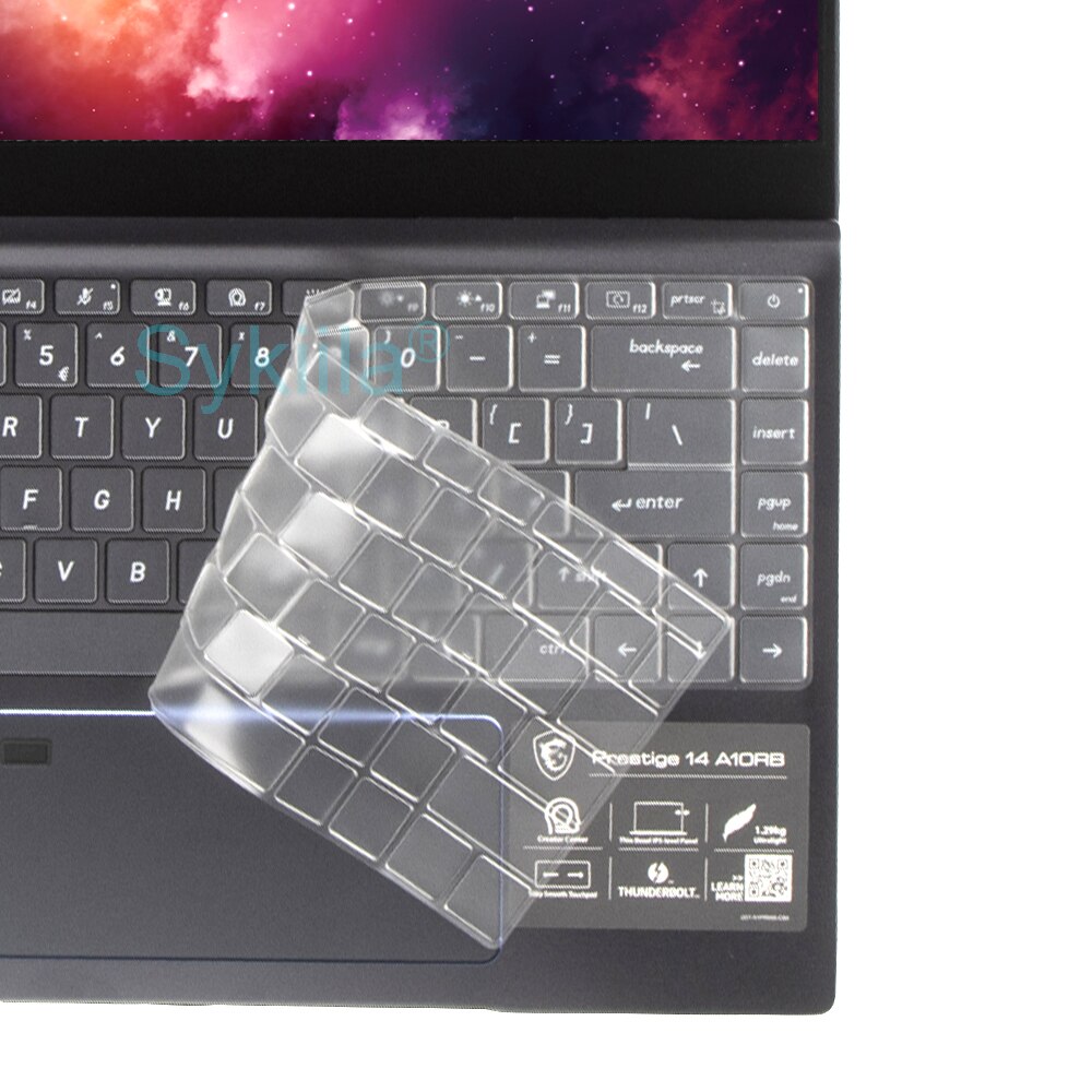Keyboard Cover for MSI Modern 15 Prestige 14 15 A10M A10R8 Black Clear Transparent Silicone TPU Skin Case Protective Laptop