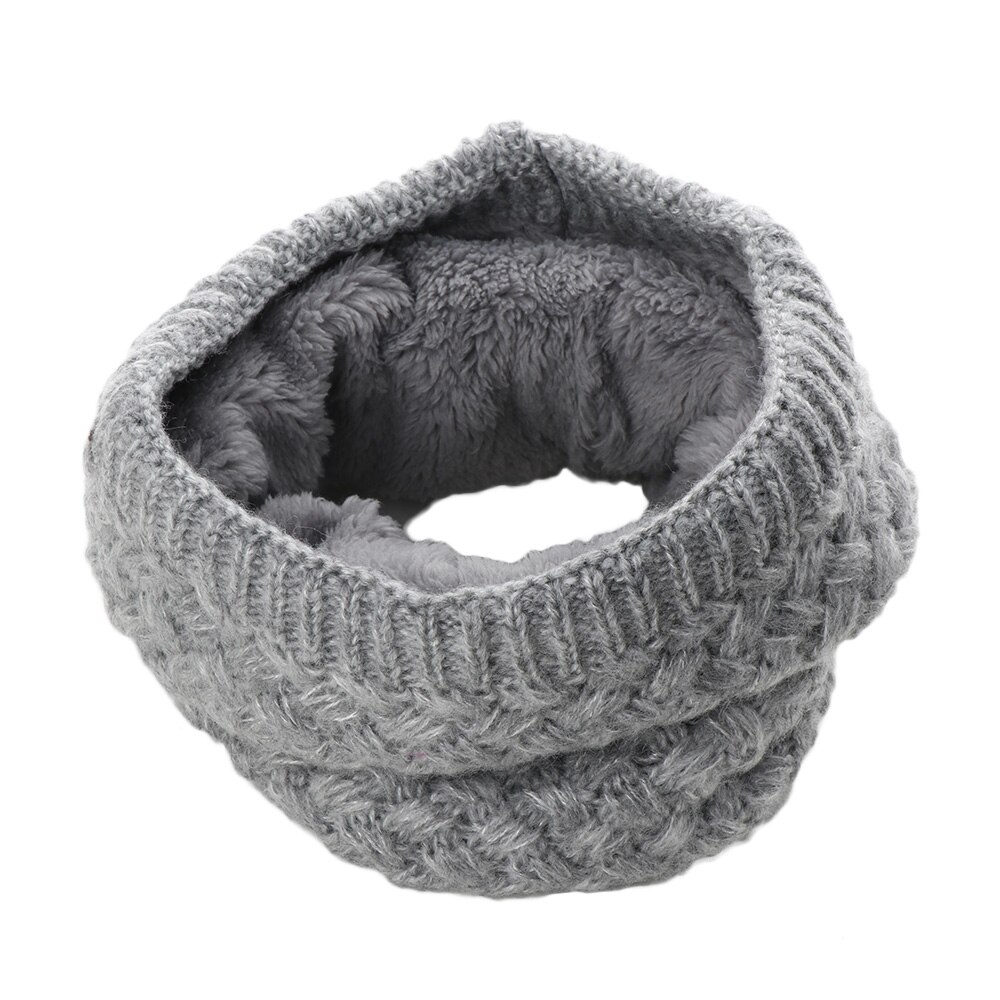 Kvinder vinter strikket tørklæde hals cowl krave fløjl varmt tørklæde cirkel infinity kabel tykt sjal kvindelige tilbehør
