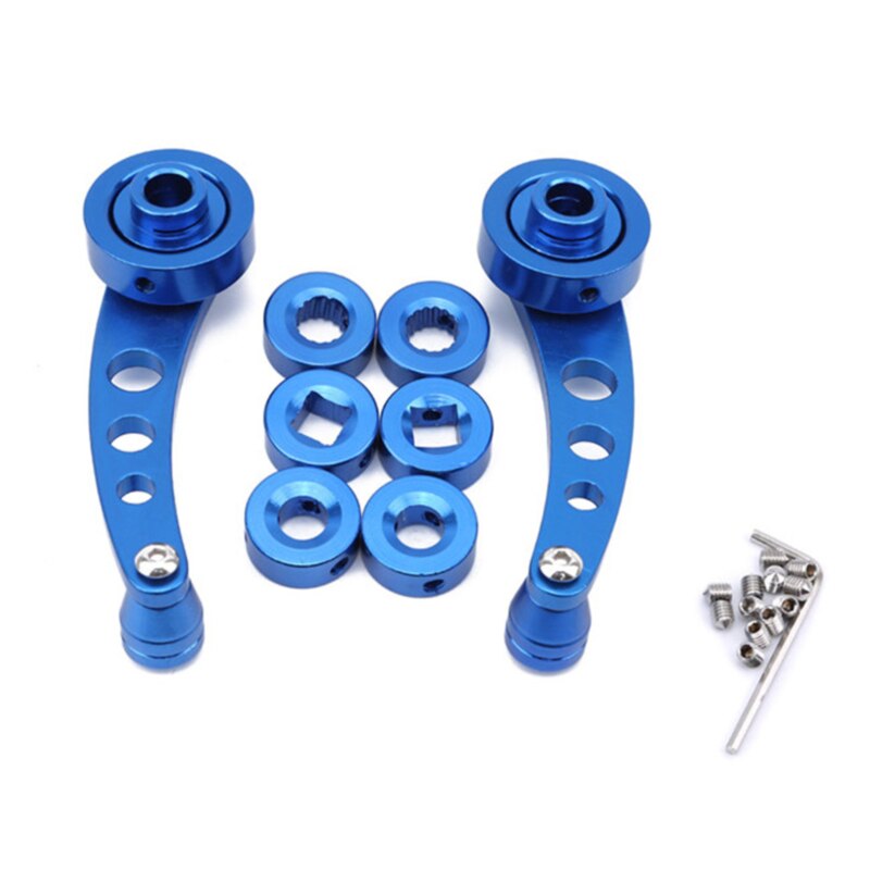 Aluminum Alloy Universal Car Window Handle Winder Riser Replacement Winder Crank Riser Set: Blue
