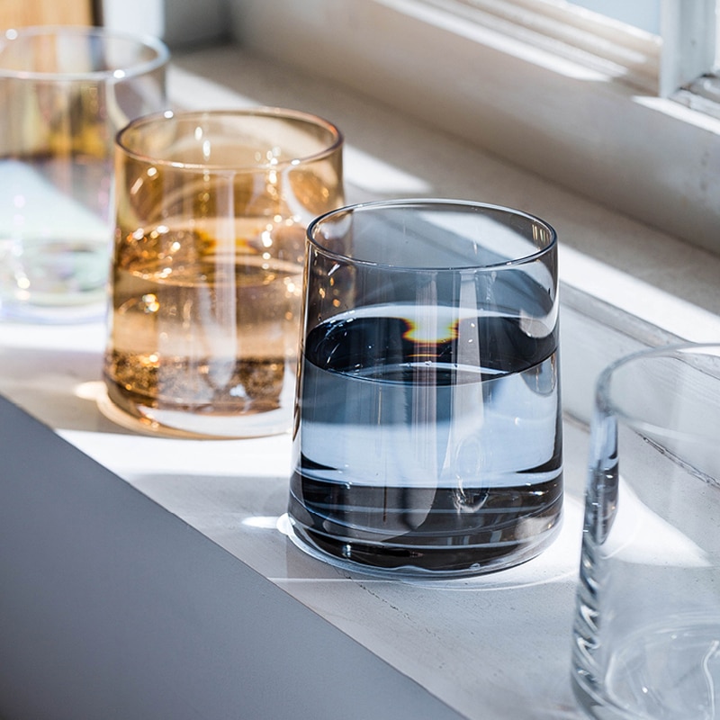 Ins Whisky Cup Hoge Borosilicaatglas Kleurrijke Melk Water Glazen Beker 300Ml Nordic Stijl Transparant Wijnglas Drinkware