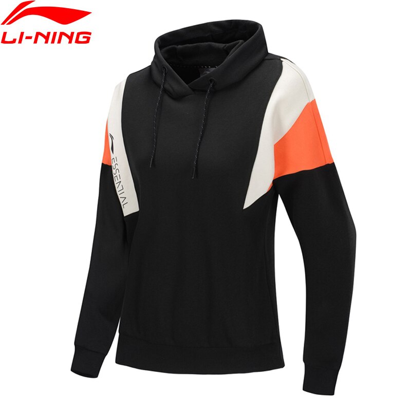 Li-Ning Women Training Hoodie Winter Fleece Warm Loose Fit 78% Cotton 22% Polyester LiNing Sports Sweaters AWDP438 COND19