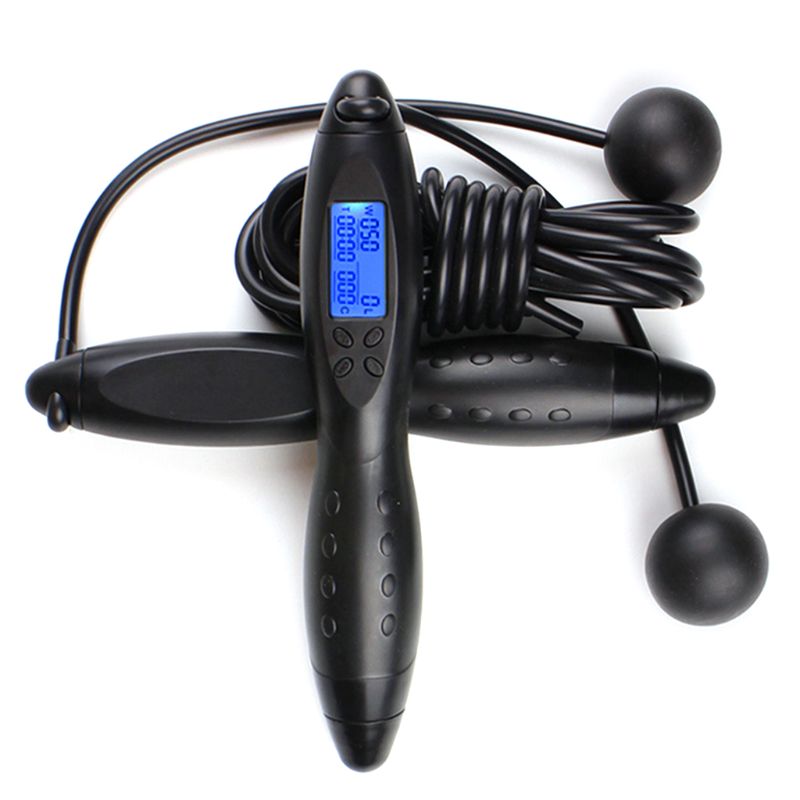 Digital Smart Jump Rope Fitness Body Building Exercise Jumping Rop U2JB: Black